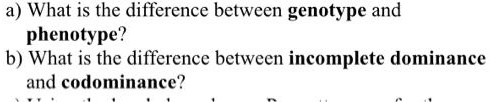 SOLVED:What Is The Difference Between Genotype And Phenotype? B) What ...