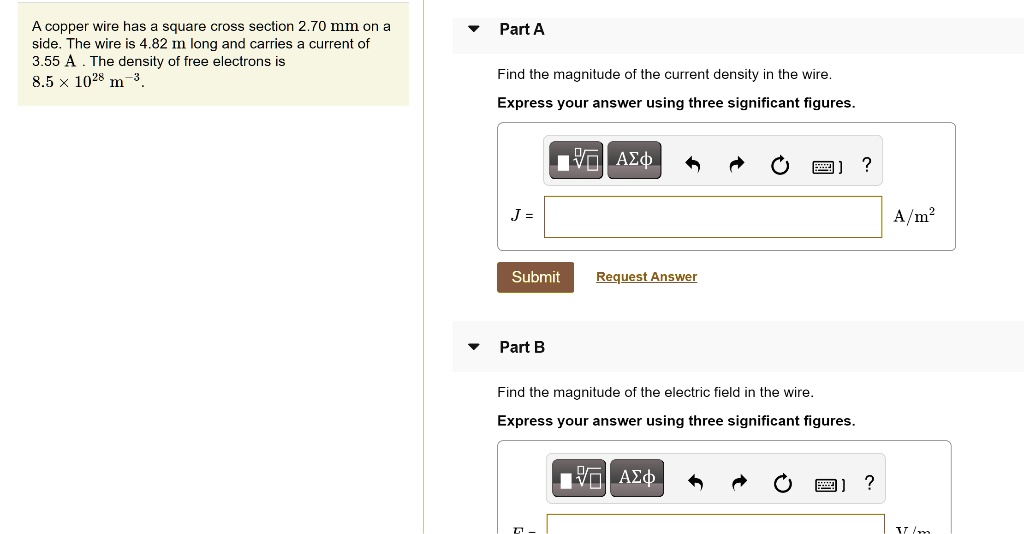 Answered: A wire has a current density of…