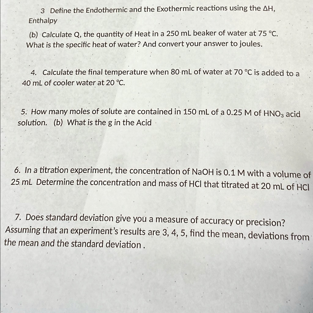 SOLVED: 3 Define the Endothermic and the Exothermic reactions using the ...