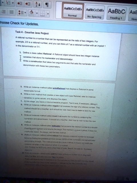 SOLVED: Task 4 - Creative Java Project: Rational Numbers A rational ...