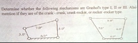 determine whether the following mechanisms are grashofs type i ii or iii also mention if they are of the crank crank crank rocker or rocker rocker type 70 50 30 60 80 70 60 40 81183