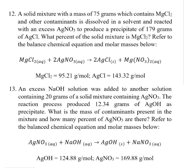 Video Solution: 12. A Solid Mixture With A Mass Of 75 Grams Which 