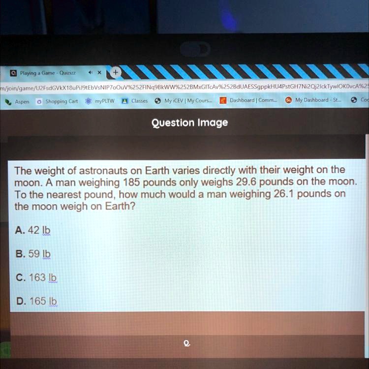 SOLVED The weight of astronauts on Earth varies directly with their