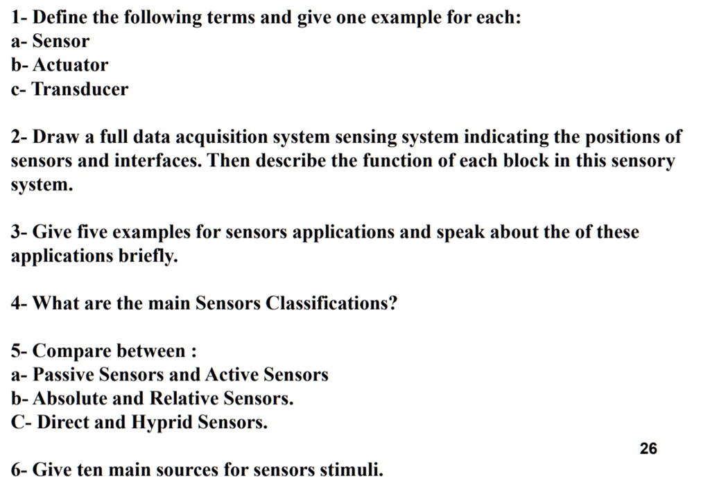 SOLVED 1 Define the following terms and give one example for each a