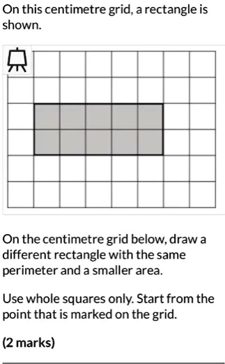 find the perimeter of the rectangle on the centimetre grid