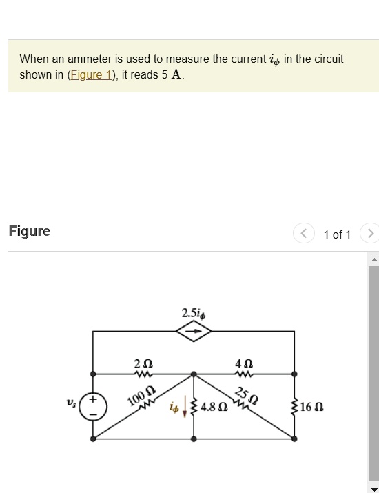 SOLVED 1.What is the resistance of the ammeter if vs = 28 V?2.What is