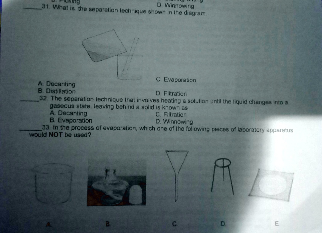 SOLVED "31. What is the separation technique shown in the diagram C