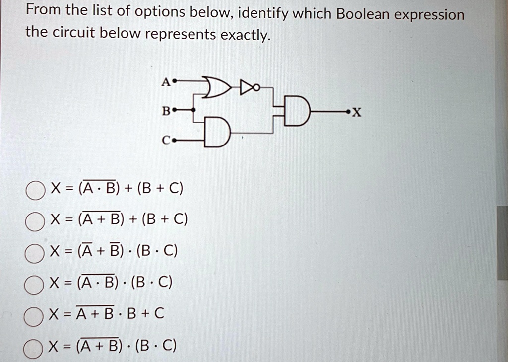 [GET ANSWER] From the list of options below, identify which Boolean ...