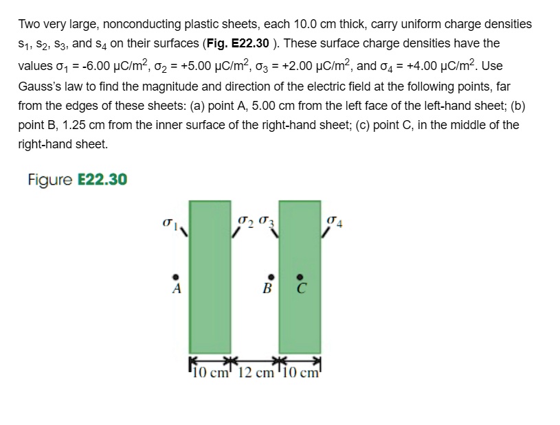 SOLVED Two very large nonconducting plastic sheets, each 10.0 cm thick
