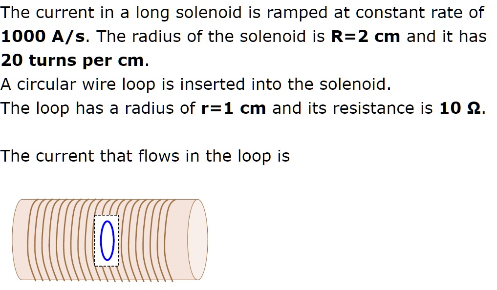 SOLVEDThe current in a long solenoid is ramped at constant rate of