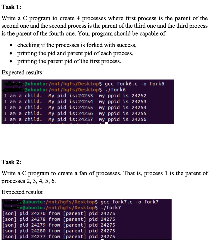1a write a c program to create 4 processes where first process is the ...