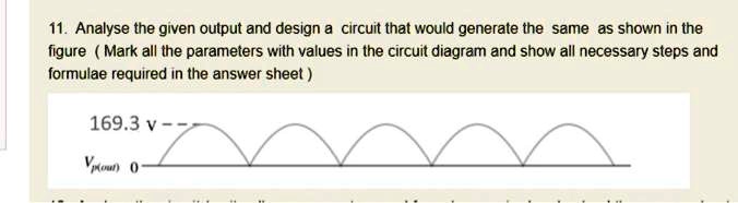 SOLVED: Analyze the given output and design a circuit that would ...