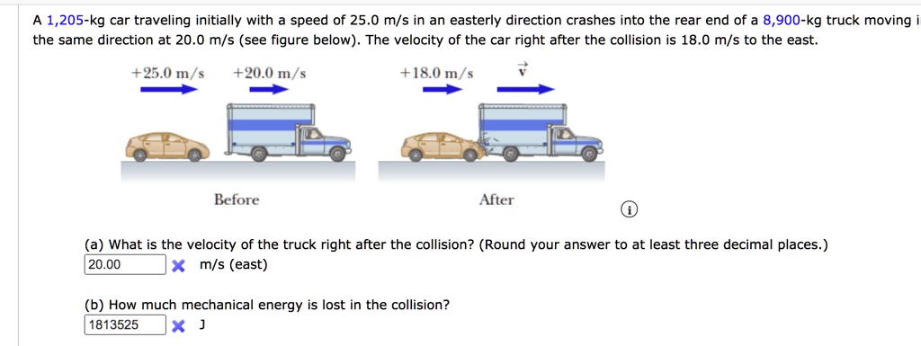 SOLVED: A 1,205-kg Car Traveling Initially With A Speed Of 25.0 M/s In ...