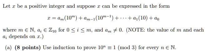 SOLVED:Let â‚¬ be positive integer and suppose â‚¬ can be expressed in ...