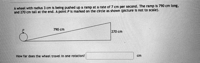 Radius Of Ramp Rotation SOLVED: A wheel with radius cm is being pushed up a ramp at a rate of 7 ...