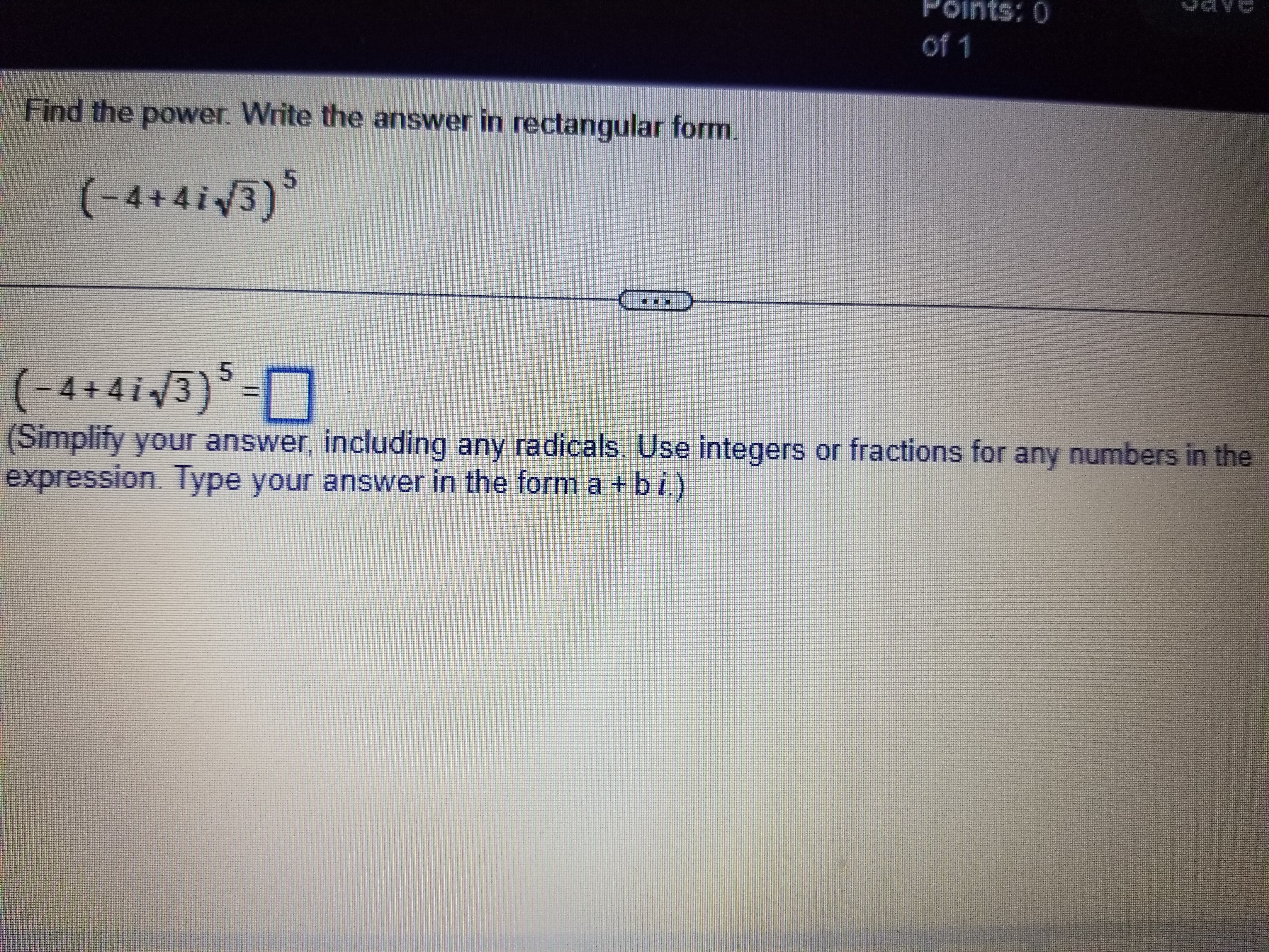 SOLVED: Find the power write the answer in rectangular form.