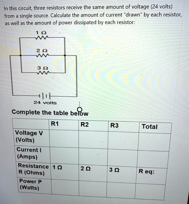 In this circuit; three resistors receive the same amount of voltage (24