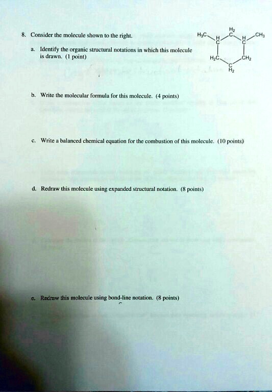 Solved Consider The Molecule Shown To Ihe Right Identify The Organic