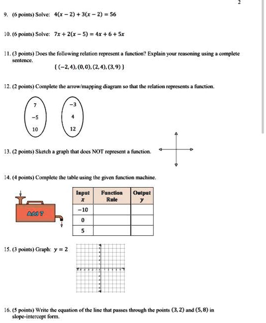 Solved 6 Points Solve X 2 3 2 56 10 6 Points Solve 7x 26 5 4 6 5x 11 3 Points Docs The Following Relation