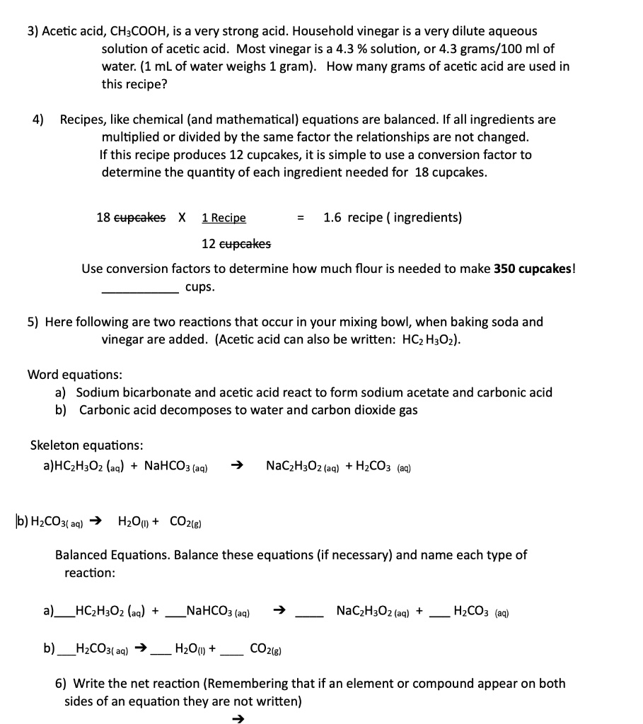 SOLVED: 3) Acetic acid, CH3COOH, is a very strong acid. Household ...