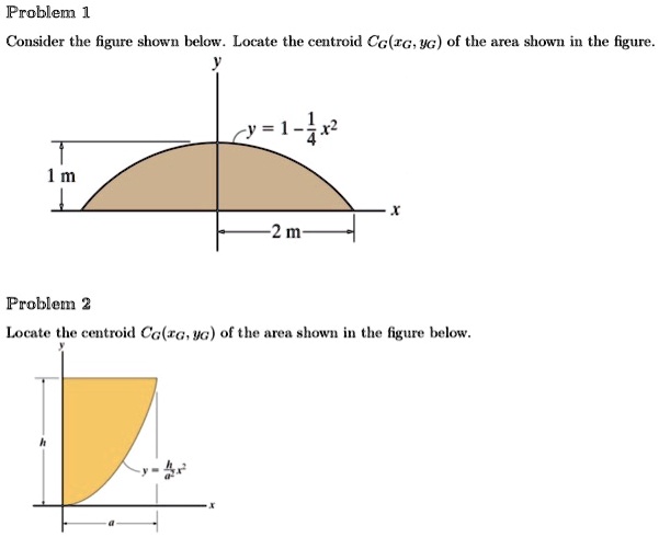 SOLVED: Problem 1 Consider the figure shown below. Locate the centroid ...