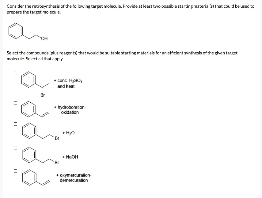 SOLVED Solve Consider the retrosynthesis of the following target
