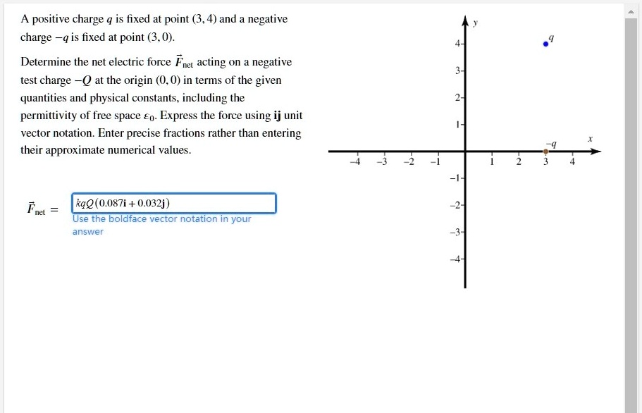 positive charge is fixed at point 34 and negative charge 4 is fixed at ...