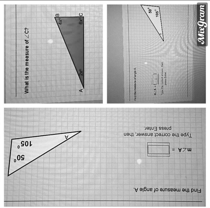 mixgram c measure is the what findkne mraguta oldrolu press enter type the correct answer then 105 500 mza find the measure of angle a 08817