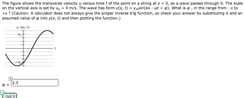 SOLVED: The figure shows the transverse velocity versus time of the ...