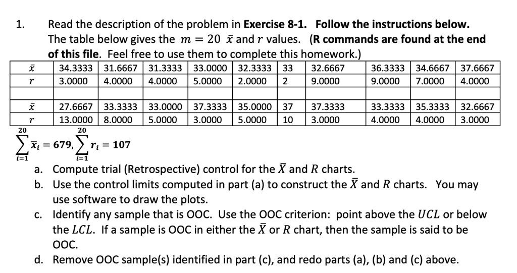 Text: Read the description of the problem in Exercise 8-1. Follow the