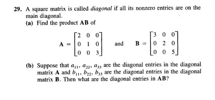 invalid assignment of non zero to identity off diagonal