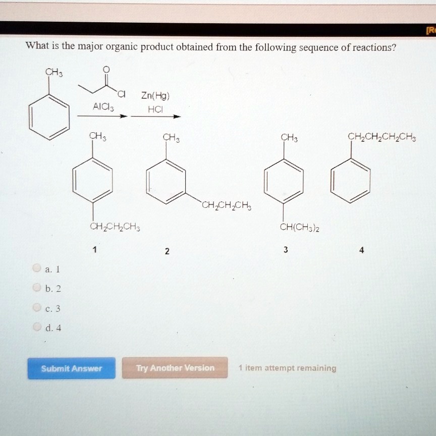 SOLVED:Ire What Is The Major Organic Product Obtained From The ...