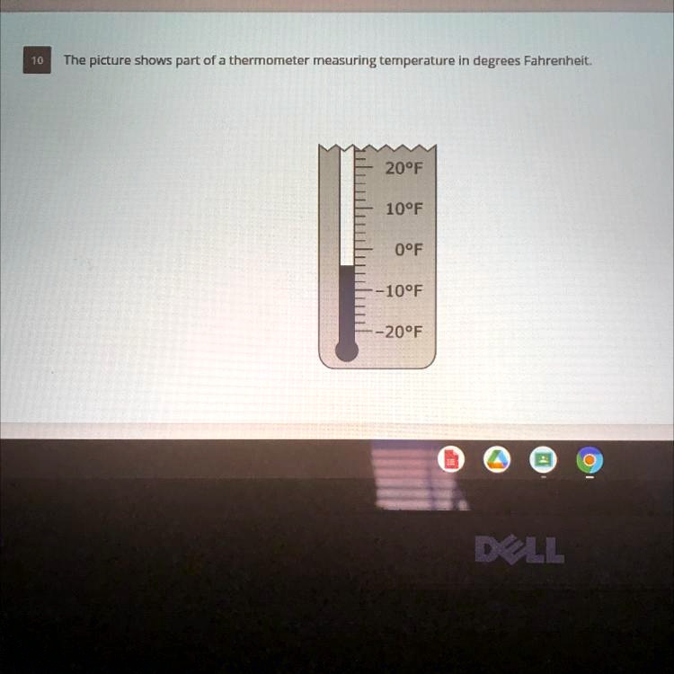 SOLVED: 'What is the temperature, in degrees Fahrenheit, shown on the ...