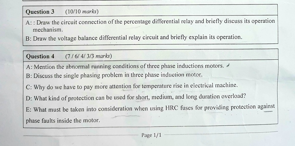 SOLVED Question 3 (10/10 marks) A Draw the circuit connection ofthe