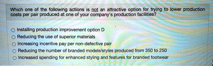 Which one of the following actions is not an attractive option for ...