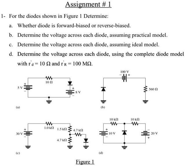 SOLVED: Assignment #1 1. For The Diodes Shown In Figure 1, Determine: A ...