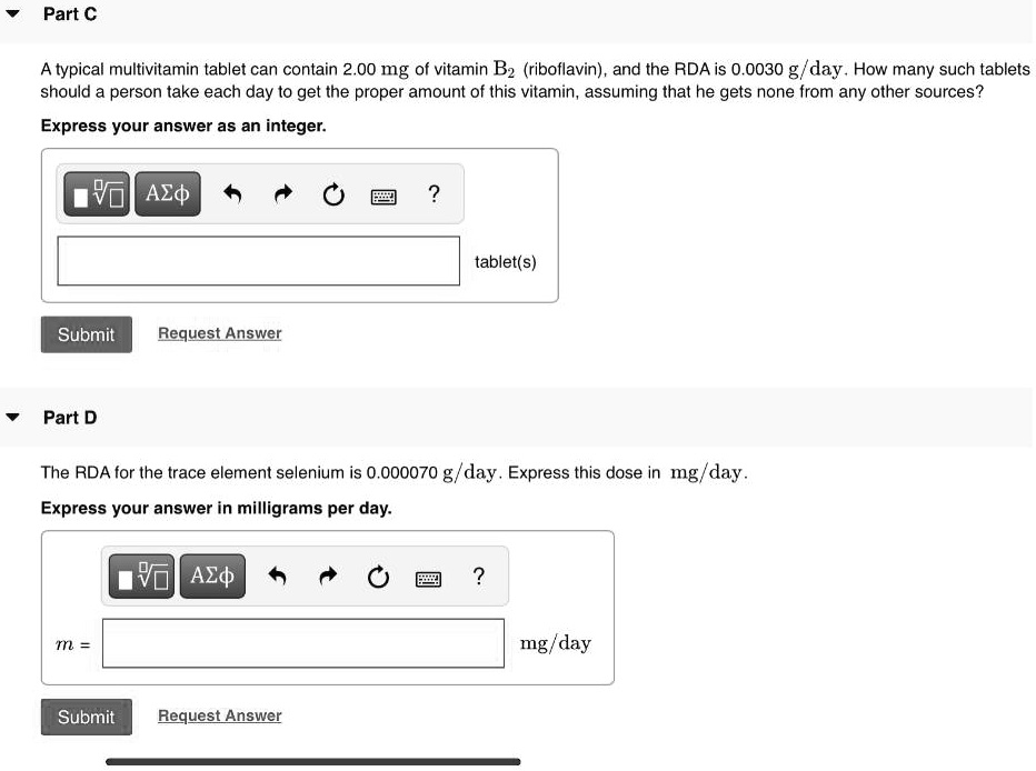 SOLVED A typical multivitamin tablet can contain 2.00 mg of vitamin B2