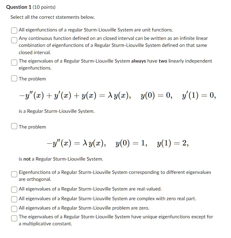 VIDEO solution: Question 1(10 points) Select all the correct statements ...