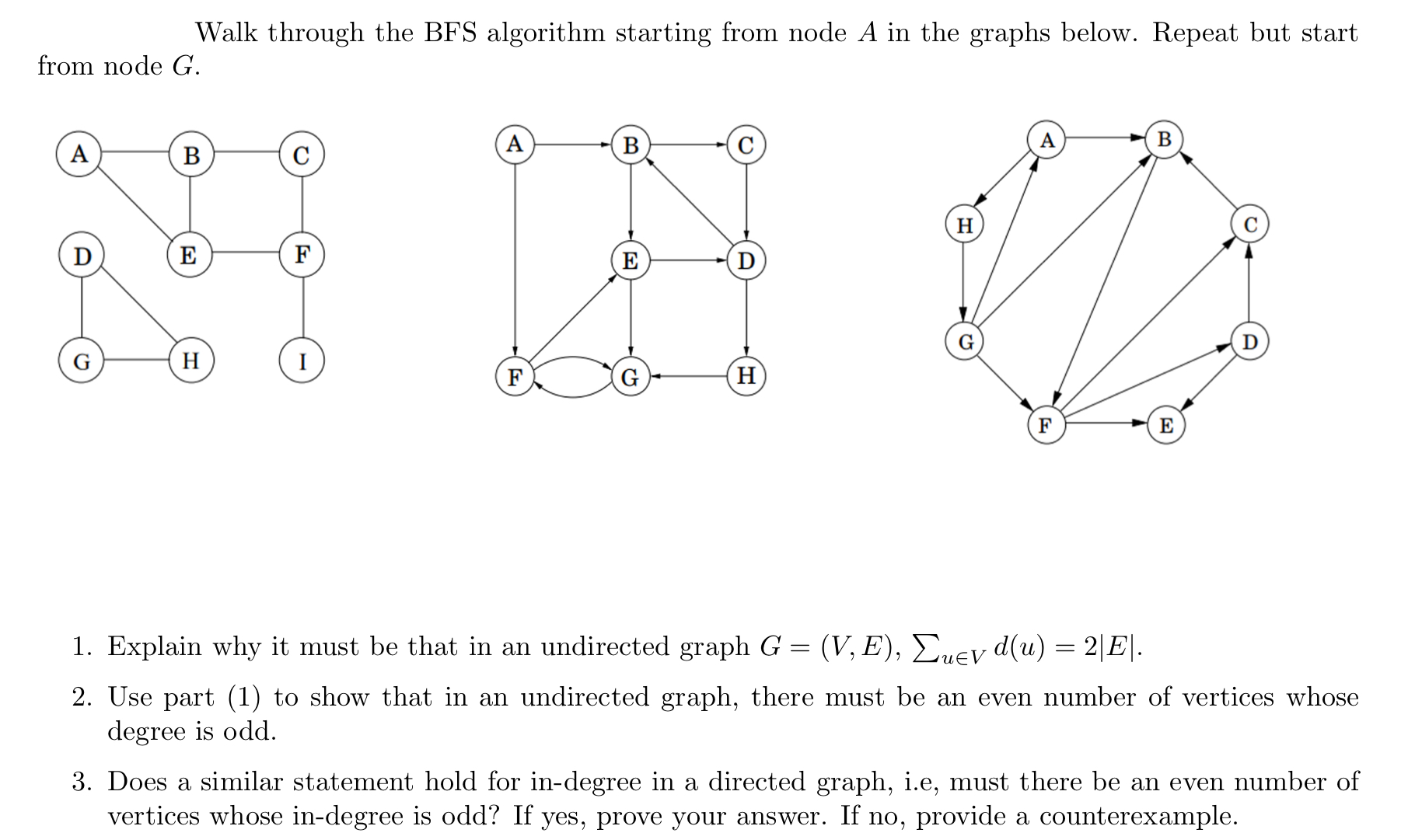 SOLVED: Walk Through The BFS Algorithm Starting From Node A In The ...