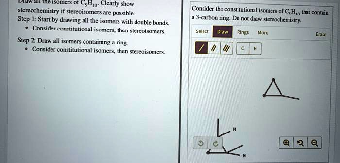 SOLVED: Line Isomers of C6H10: Clearly show stereochemistry ...