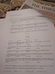 SECTION B: QUESTIONS 21-30

21. A particle moves along a straight line with constant acceleration. It passes point A with velocity 5ms- and point B with velocity 13ms-1. The distance between A and B is 72m. Find the acceleration of the particle.

22. Two cars are moving along a straight road. Car A is moving with a constant velocity of 20ms-1. Car B starts from rest at the same point as A and accelerates uniformly at 2ms-2. Find the time taken for car B to overtake car A.

23. A ball is thrown vertically upwards with an initial velocity of 20ms-1. Find the maximum height reached by the ball and the time taken to reach the maximum height. (Take g = 10ms-2)

24. A particle is projected with an initial velocity of 30ms-1 at an angle of 30° to the horizontal. Find the horizontal range and the maximum height reached by the particle. (Take g = 10ms-2)

25. A particle moves in a circular path of radius 5m with a constant speed of 10ms-1. Find the angular velocity and the centripetal acceleration of the particle.

26. A body of mass 2kg is moving with a velocity of 5ms-1. A force of 10N is applied to the body for 2 seconds. Find the final velocity of the body.

27. A spring has a natural length of 0.5m. When a mass of 0.2kg is attached to the spring, it extends by 0.1m. Find the spring constant.

28. A simple pendulum has a period of 2 seconds. Find the length of the pendulum. (Take g = 10ms-2)

29. A body of mass 5kg is placed on a rough horizontal surface. A force of 20N is applied to the body, and it moves with a constant velocity. Find the coefficient of friction between the body and the surface.

30. A car of mass 1000kg is moving with a velocity of 20ms-1. The brakes are applied, and the car comes to rest in 10 seconds. Find the braking force.