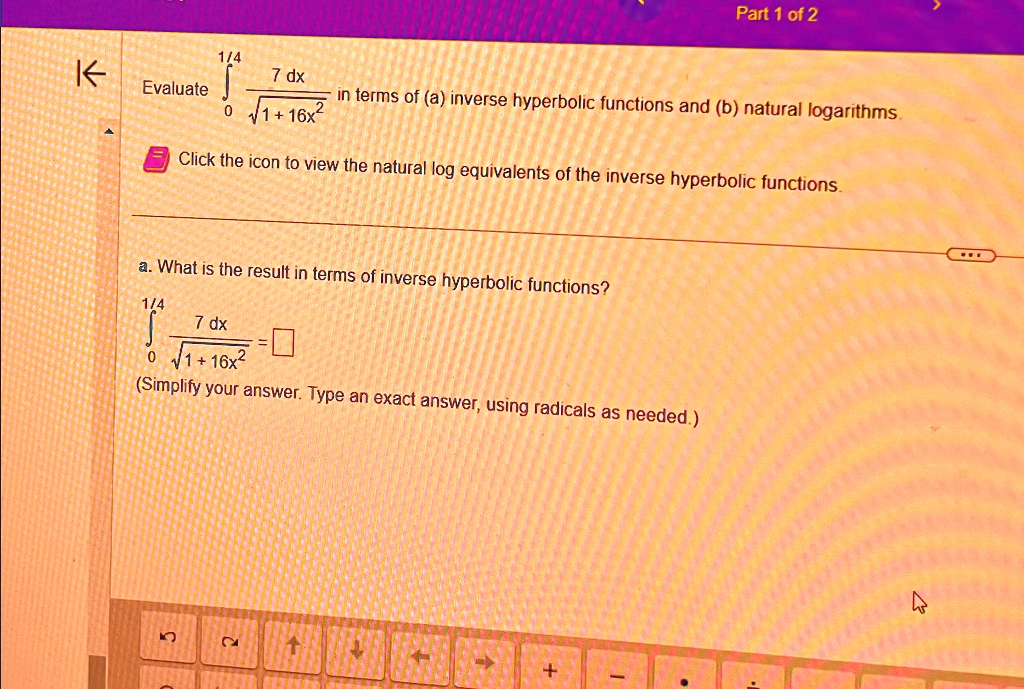 SOLVED: Part 1 of 2 Click the icon to view the natural log equivalents ...