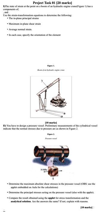 Project Task 01 [20 marks] I) The state of strain at the...