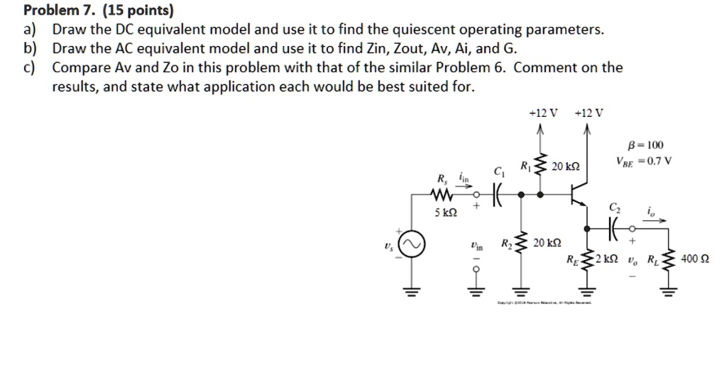 SOLVED: Problem 7. (15 points) a) Draw the DC equivalent model and use ...