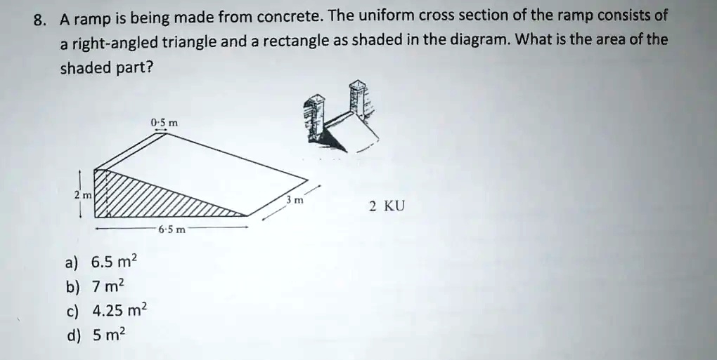 8. A ramp is being made from concrete. The uniform cross section of the ...