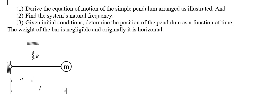 SOLVED: (1) Derive the equation of motion of the simple pendulum ...