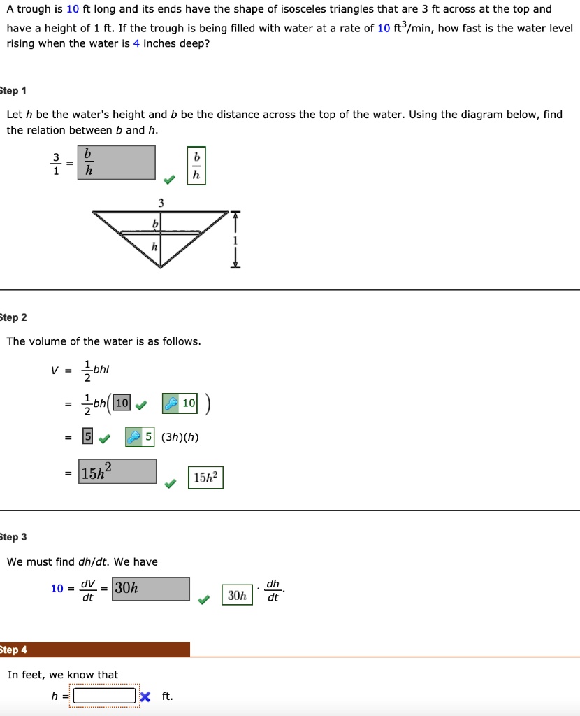 SOLVED A Trough Is 10 Ft Long And Its Ends Have The Shape Of Isosceles 