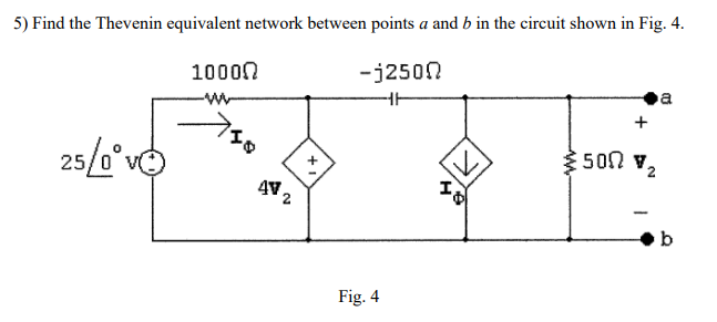 SOLVED: 5) Find the Thevenin equivalent network between points a and b ...