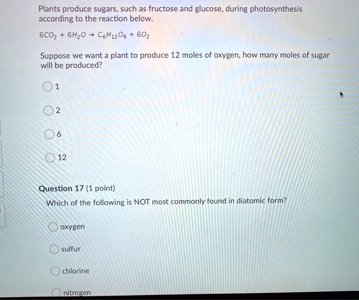 SOLVED Plants produce sugars, such as fructose and glucose, during