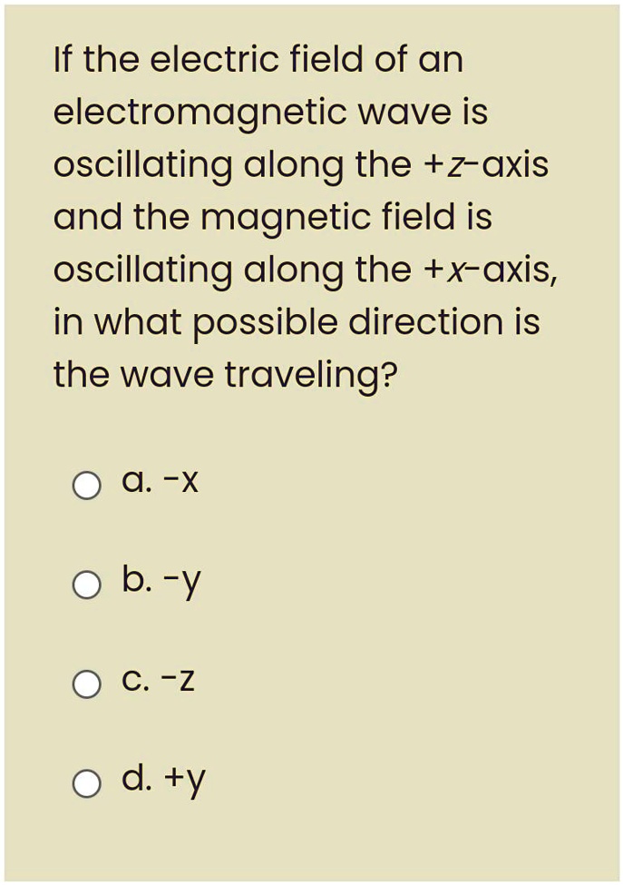 SOLVED If the electric field of an wave is oscillating